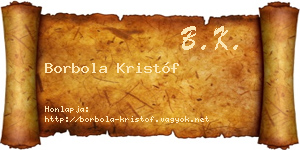 Borbola Kristóf névjegykártya