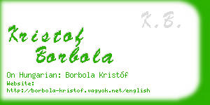 kristof borbola business card