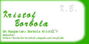 kristof borbola business card